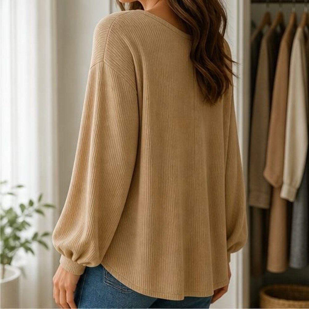 Rust Tunic Blouse - Picture 3 of 6